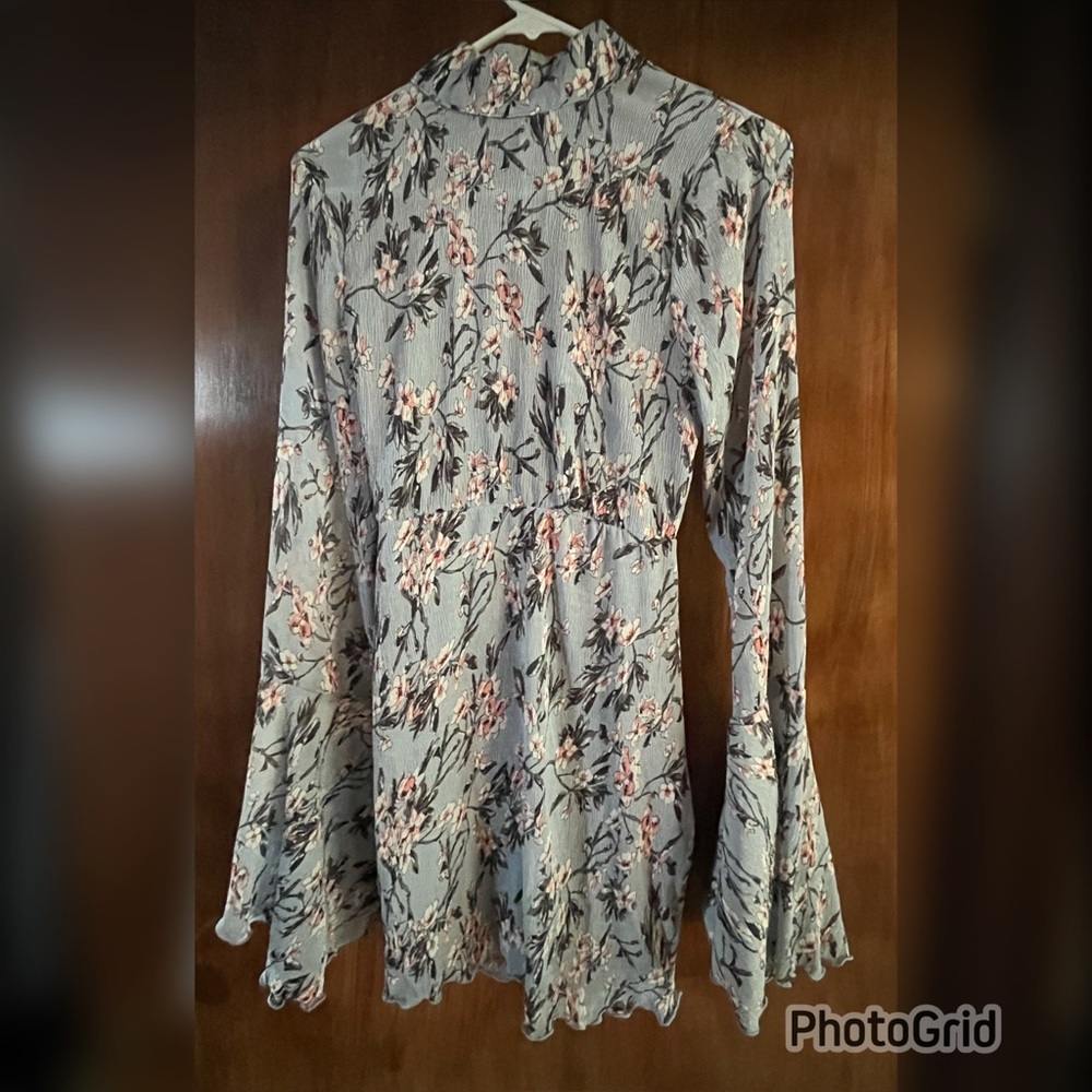 Long sleeve open back dress